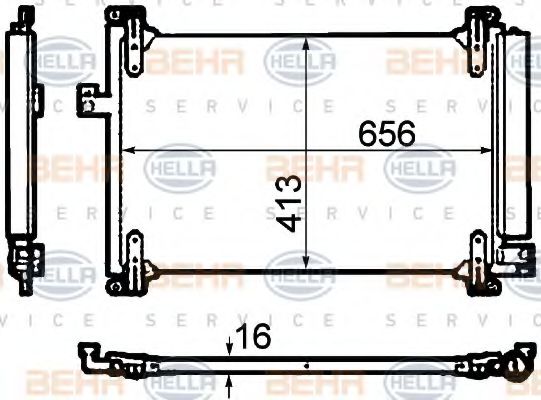 Конденсатор, кондиционер BEHR HELLA SERVICE 8FC 351 304-711