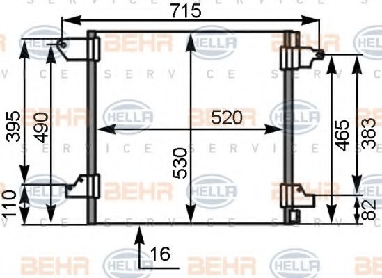 Конденсатор, кондиционер BEHR HELLA SERVICE 8FC 351 306-181