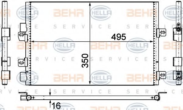 Конденсатор, кондиционер BEHR HELLA SERVICE 8FC 351 306-611