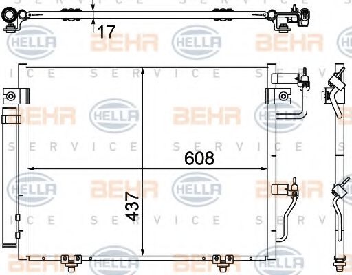 Конденсатор, кондиционер BEHR HELLA SERVICE 8FC 351 307-371
