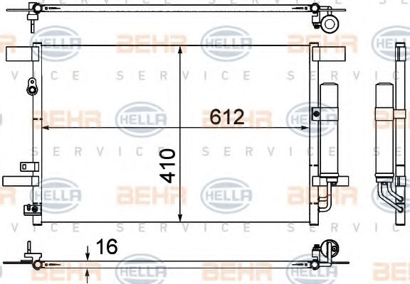 Конденсатор, кондиционер BEHR HELLA SERVICE 8FC 351 307-751