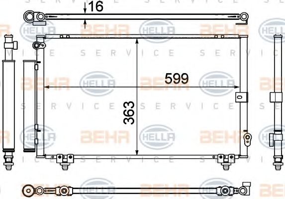Конденсатор, кондиционер BEHR HELLA SERVICE 8FC 351 307-771
