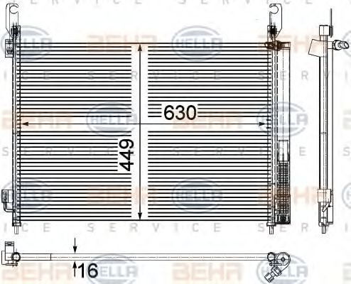 Конденсатор, кондиционер BEHR HELLA SERVICE 8FC 351 309-361