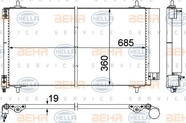 Конденсатор, кондиционер BEHR HELLA SERVICE 8FC 351 309-401