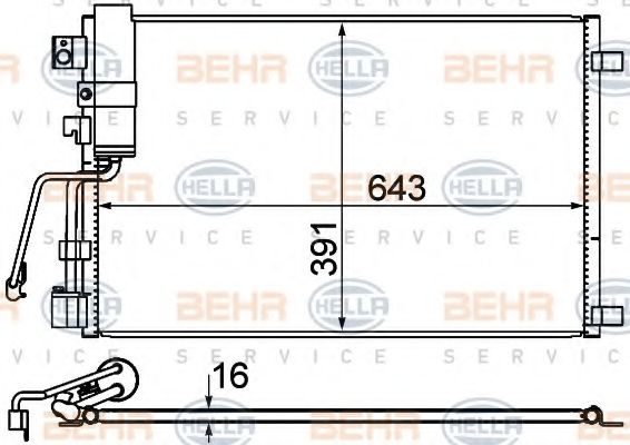 Конденсатор, кондиционер BEHR HELLA SERVICE 8FC 351 310-141