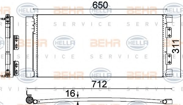 Конденсатор, кондиционер BEHR HELLA SERVICE 8FC 351 310-661