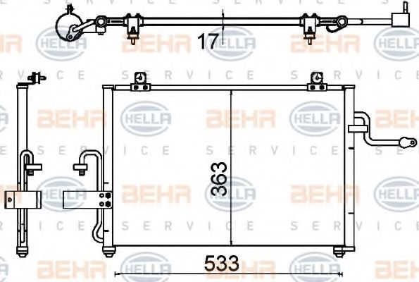 Конденсатор, кондиционер BEHR HELLA SERVICE 8FC 351 310-731