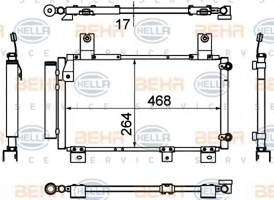 Конденсатор, кондиционер BEHR HELLA SERVICE 8FC 351 310-741