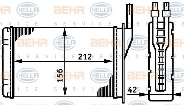 Теплообменник, отопление салона BEHR HELLA SERVICE 8FH 351 311-051