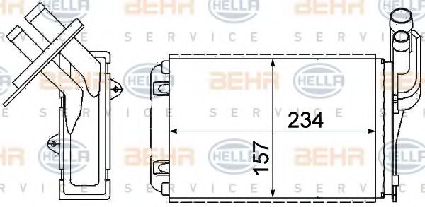 Теплообменник, отопление салона BEHR HELLA SERVICE 8FH 351 311-631