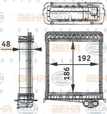 Теплообменник, отопление салона BEHR HELLA SERVICE 8FH 351 311-751