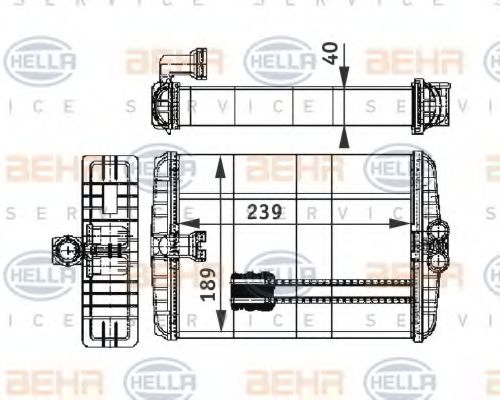 Теплообменник, отопление салона BEHR HELLA SERVICE 8FH 351 312-021