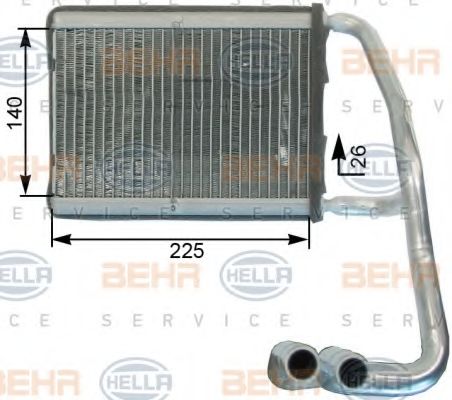 Теплообменник, отопление салона BEHR HELLA SERVICE 8FH 351 315-301