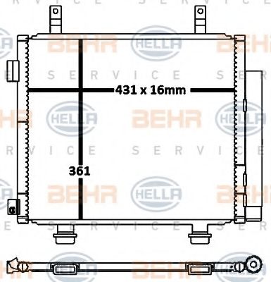 Конденсатор, кондиционер BEHR HELLA SERVICE 8FC 351 316-571
