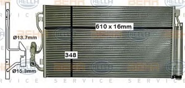 Конденсатор, кондиционер BEHR HELLA SERVICE 8FC 351 316-591