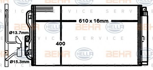 Конденсатор, кондиционер BEHR HELLA SERVICE 8FC 351 316-601