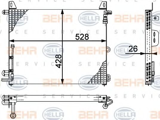 Конденсатор, кондиционер BEHR HELLA SERVICE 8FC 351 317-181