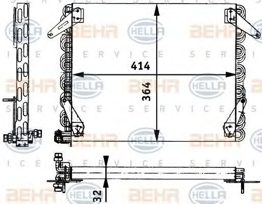 Конденсатор, кондиционер BEHR HELLA SERVICE 8FC 351 317-381