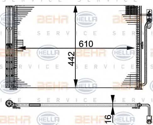 Конденсатор, кондиционер BEHR HELLA SERVICE 8FC 351 317-481