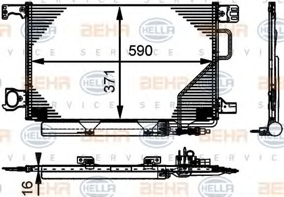 Конденсатор, кондиционер BEHR HELLA SERVICE 8FC 351 317-501