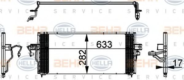 Конденсатор, кондиционер BEHR HELLA SERVICE 8FC 351 317-731