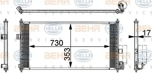 Конденсатор, кондиционер BEHR HELLA SERVICE 8FC 351 317-751