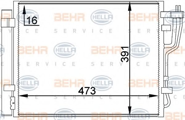 Конденсатор, кондиционер BEHR HELLA SERVICE 8FC 351 318-451
