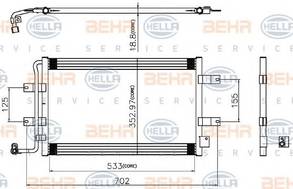 Конденсатор, кондиционер BEHR HELLA SERVICE 8FC 351 319-311