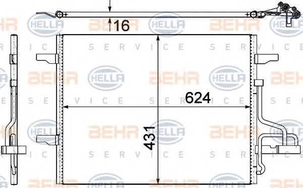 Конденсатор, кондиционер BEHR HELLA SERVICE 8FC 351 319-401