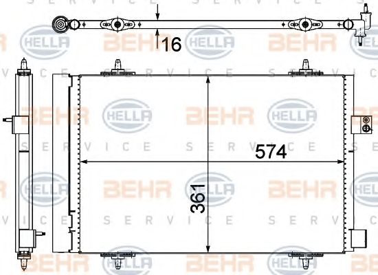 Конденсатор, кондиционер BEHR HELLA SERVICE 8FC 351 319-451