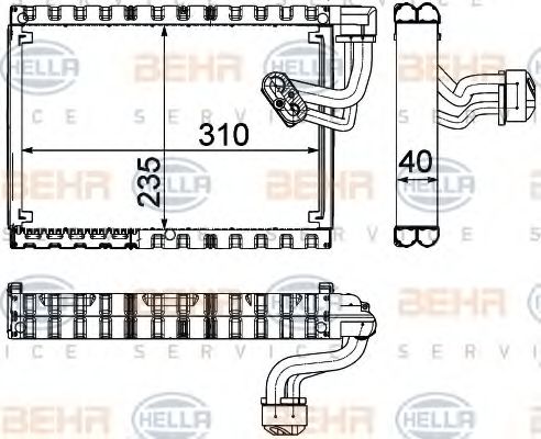 Испаритель, кондиционер BEHR HELLA SERVICE 8FV 351 330-671