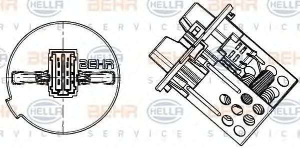 Сопротивление, вентилятор салона BEHR HELLA SERVICE 9ML 351 332-281