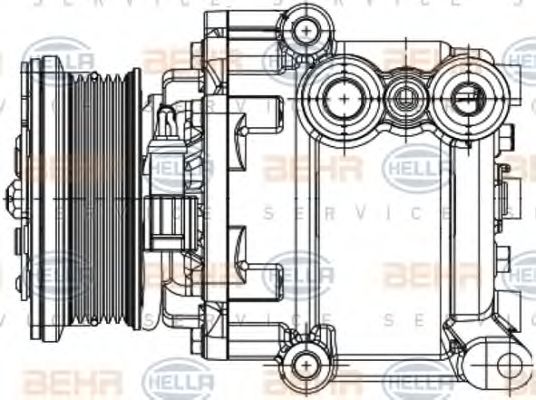 Компрессор, кондиционер BEHR HELLA SERVICE 8FK 351 334-331