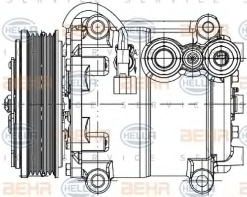 Компрессор, кондиционер BEHR HELLA SERVICE 8FK 351 334-341