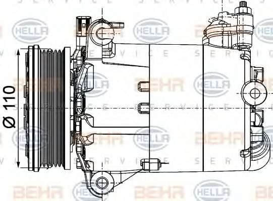 Компрессор, кондиционер BEHR HELLA SERVICE 8FK 351 334-351