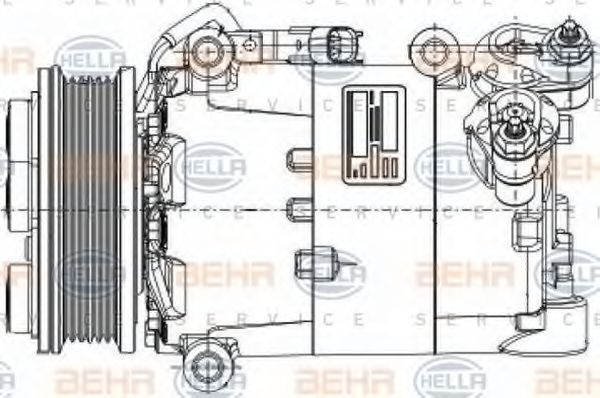 Компрессор, кондиционер BEHR HELLA SERVICE 8FK 351 334-391