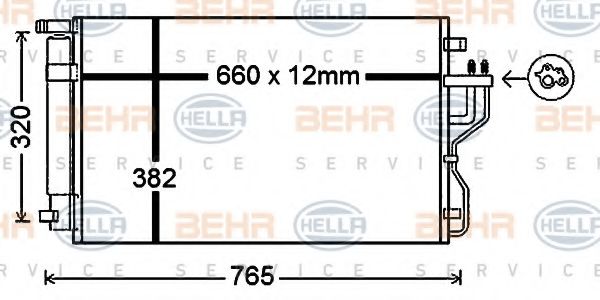 Конденсатор, кондиционер BEHR HELLA SERVICE 8FC 351 343-091