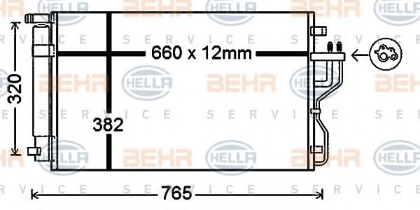 Конденсатор, кондиционер BEHR HELLA SERVICE 8FC 351 343-094