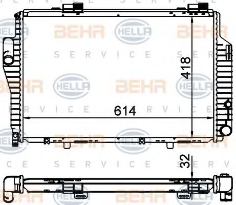 Радиатор, охлаждение двигателя BEHR HELLA SERVICE 8MK 376 701-714