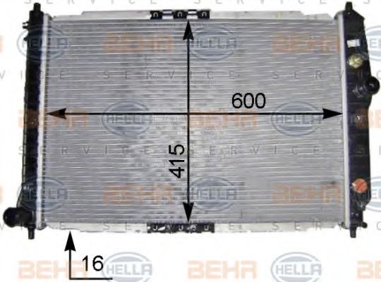 Радиатор, охлаждение двигателя BEHR HELLA SERVICE 8MK 376 704-834