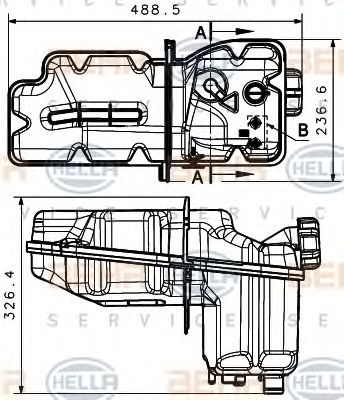 Компенсационный бак, охлаждающая жидкость BEHR HELLA SERVICE 8MA 376 704-931