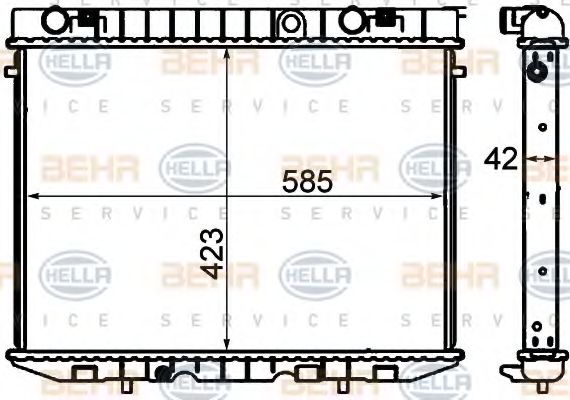 Радиатор, охлаждение двигателя BEHR HELLA SERVICE 8MK 376 705-621
