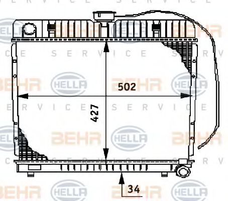 Радиатор, охлаждение двигателя BEHR HELLA SERVICE 8MK 376 706-191