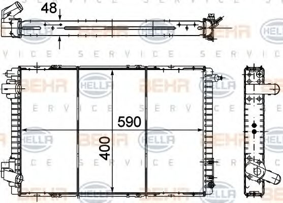 Радиатор, охлаждение двигателя BEHR HELLA SERVICE 8MK 376 706-501