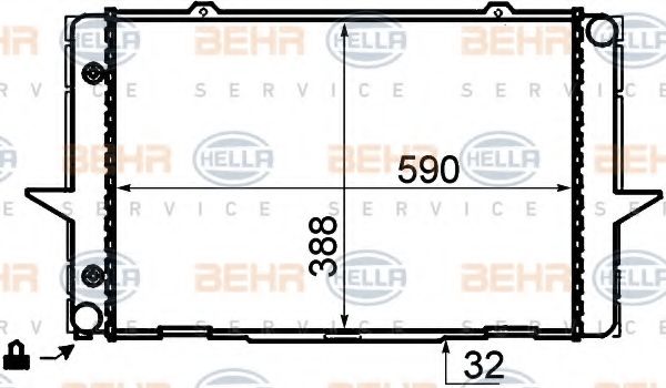 Радиатор, охлаждение двигателя BEHR HELLA SERVICE 8MK 376 706-741