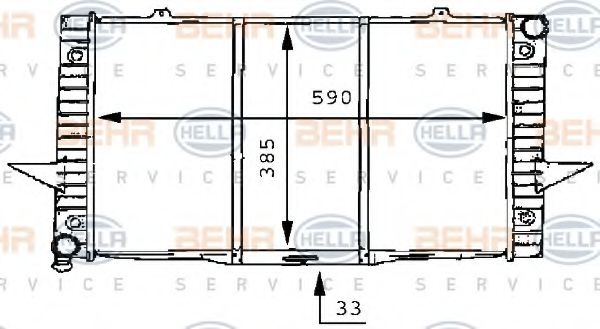Радиатор, охлаждение двигателя BEHR HELLA SERVICE 8MK 376 706-751