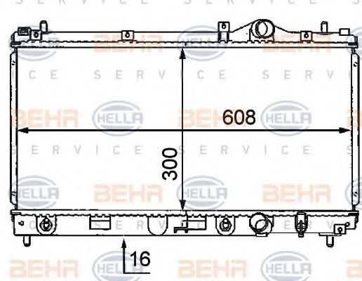 Радиатор, охлаждение двигателя BEHR HELLA SERVICE 8MK 376 707-621