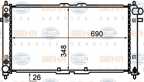 Радиатор, охлаждение двигателя BEHR HELLA SERVICE 8MK 376 707-761