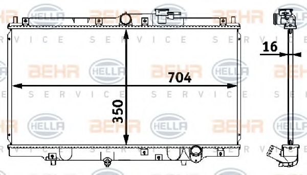 Радиатор, охлаждение двигателя BEHR HELLA SERVICE 8MK 376 708-261