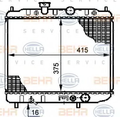 Радиатор, охлаждение двигателя BEHR HELLA SERVICE 8MK 376 708-541